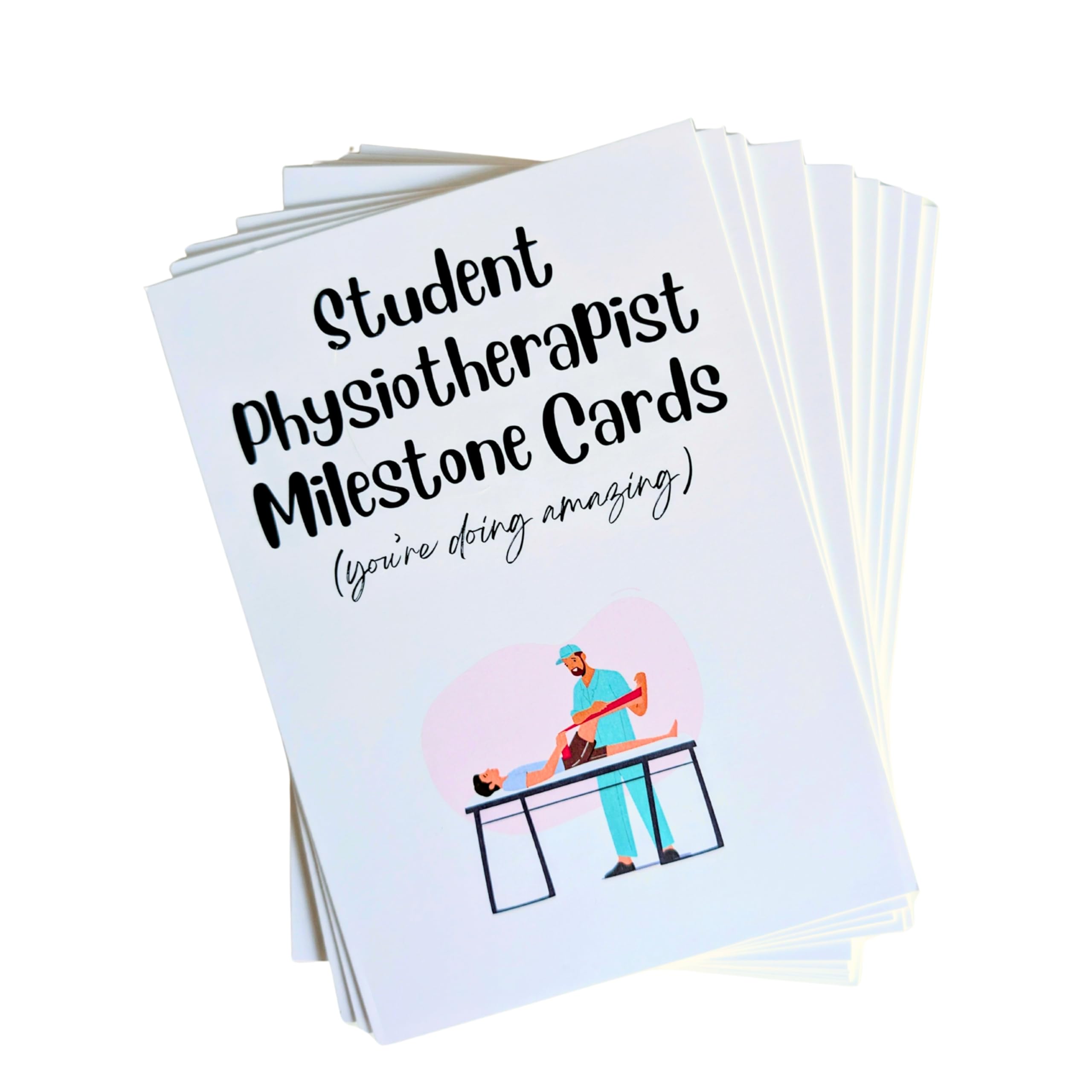 Student Physiotherapist Milestone Cards, Achievement Tracking Cards, Student Physiotherapist Gifts, Gift for Student, Set of 20 (Standard Packaging)