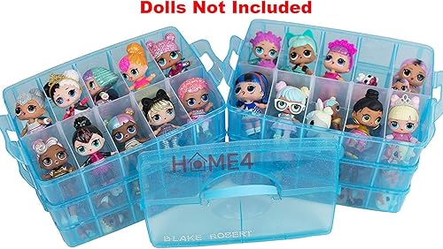 Miniatura 3 de HOME4 - Recipiente organizador caja portátil de muestra apilable de 60 compartimentos ajustables y 6 capas sin bisfenol A, compatible con juguetes