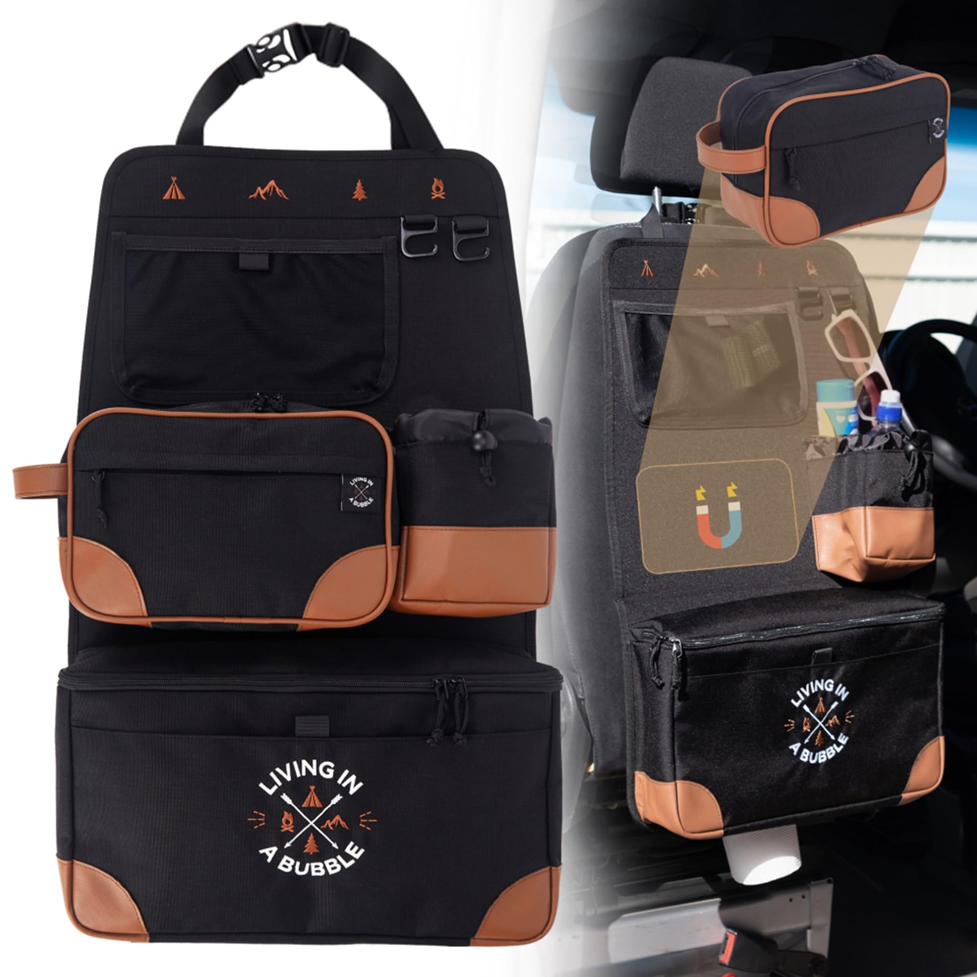 Amazon.com: Living in a Bubble Seat back Organizer – Magnetic