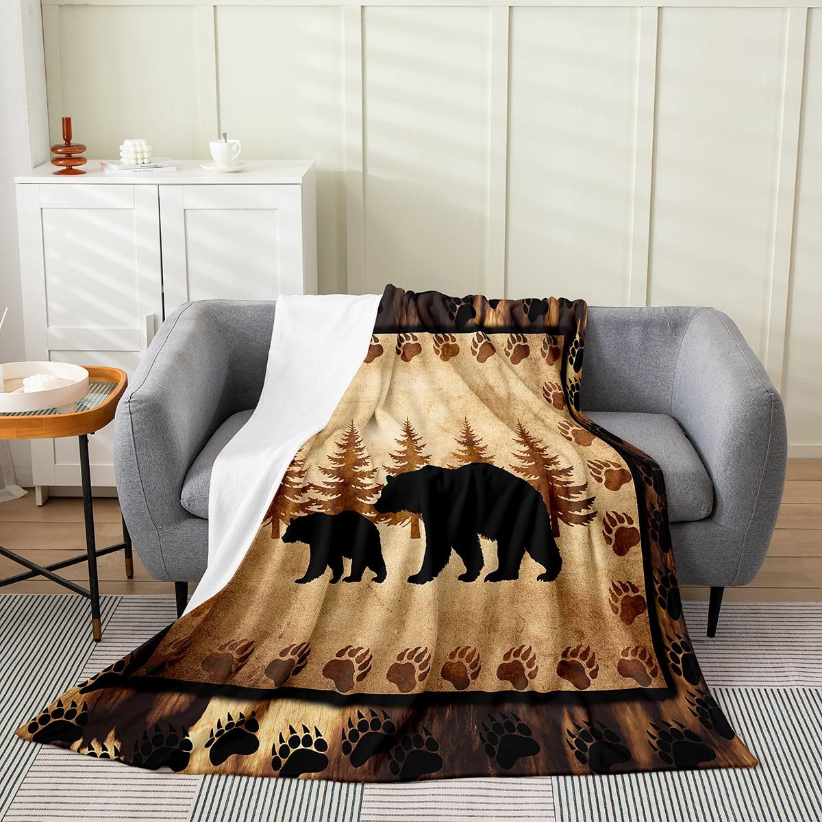 Feelyou Bear Wild Animal Throw Blanket Twin 60' x 80' All Season