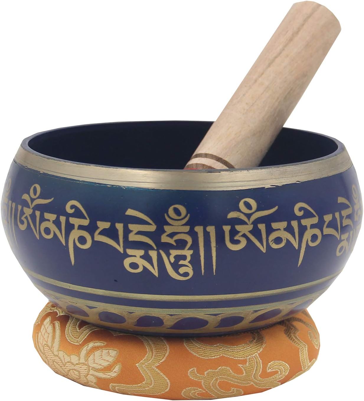 DharmaObjects Extra Large Tibetan Meditation Om Mani Padme Hum Peace Singing Bowl With Mallet