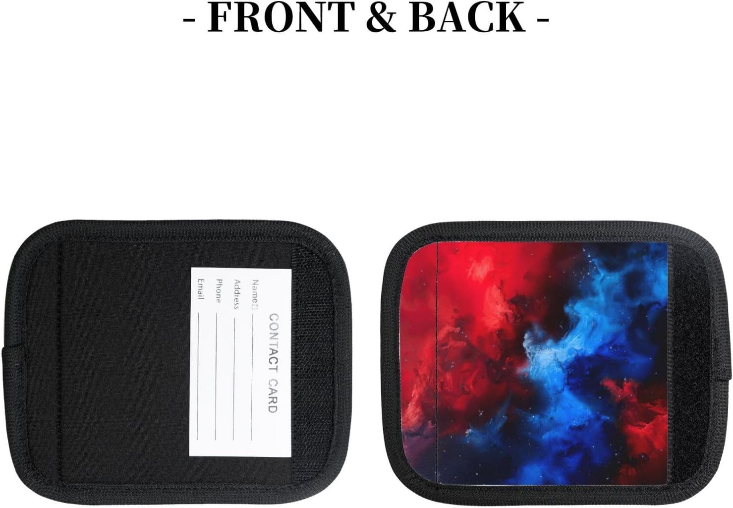 Red Blue Galaxy Print Luggage Handle Wraps Luggage Identifiers Soft Neoprene Luggage Handle Wraps for Suitcase Trolley Handle Grip Cover 2 Pack Luggage Tags
