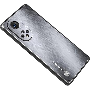 ESTH  Mobile Phone Case for Honor 50 Hybrid Armour Aluminium Metal Shockproof Bumper Cover Soft Silicone Military Heavy Duty Case for Honor 50 Silver