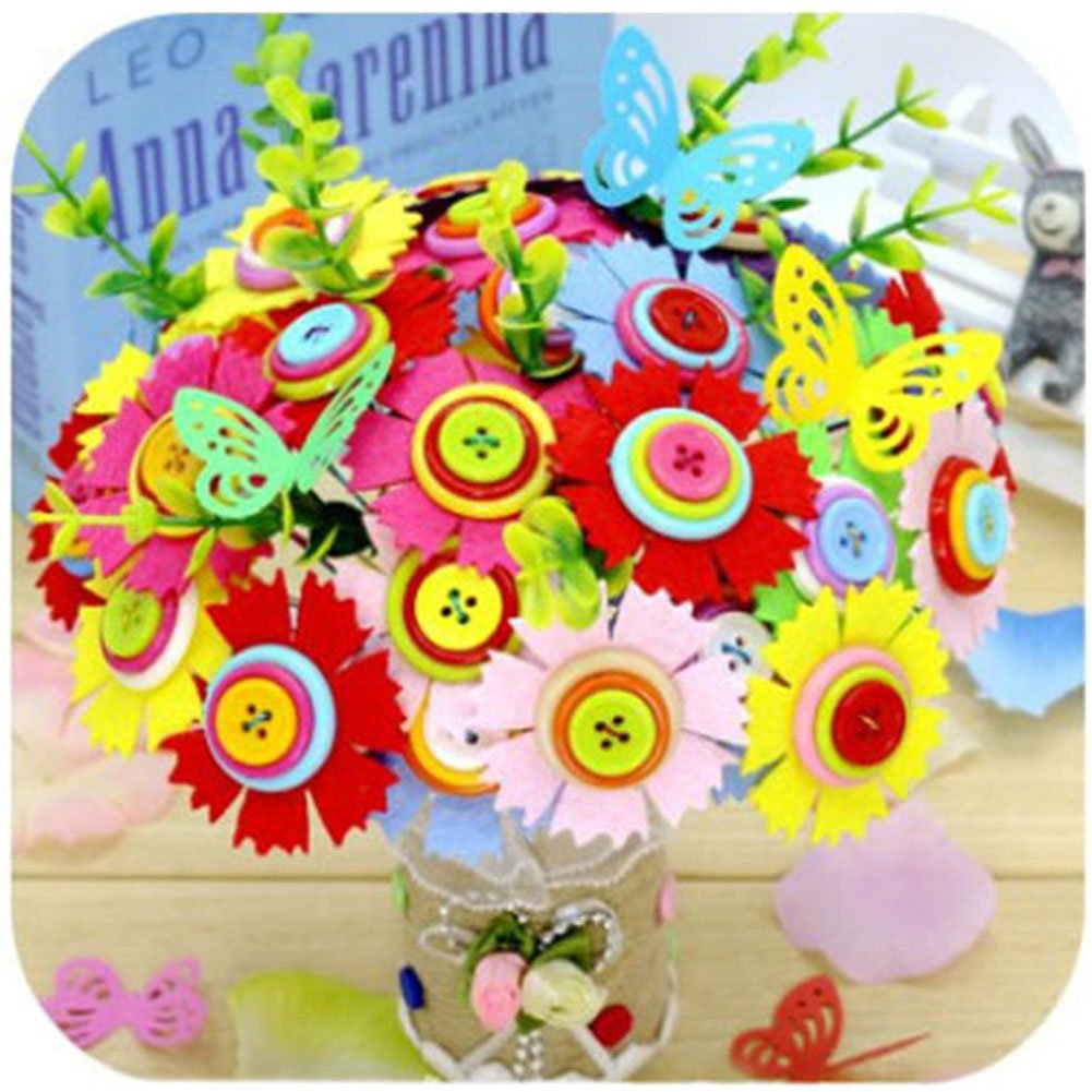 SOOKOO 5 Shapes 150 PCS Felt Flowers Fabric Flower Embellishments for DIY Crafts Sewing Handcraft, Assorted Color - Image 9