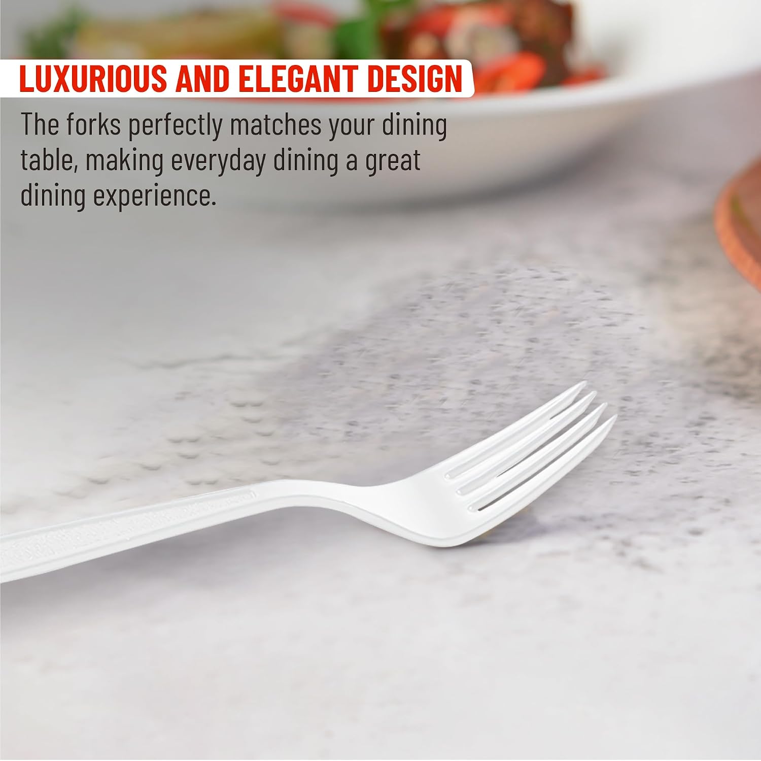 Individually Wrapped White Plastic Forks 500 Pcs- Medium Weight - Ideal for House Party, Backyard BBQ, Picnic, Home, Use.……