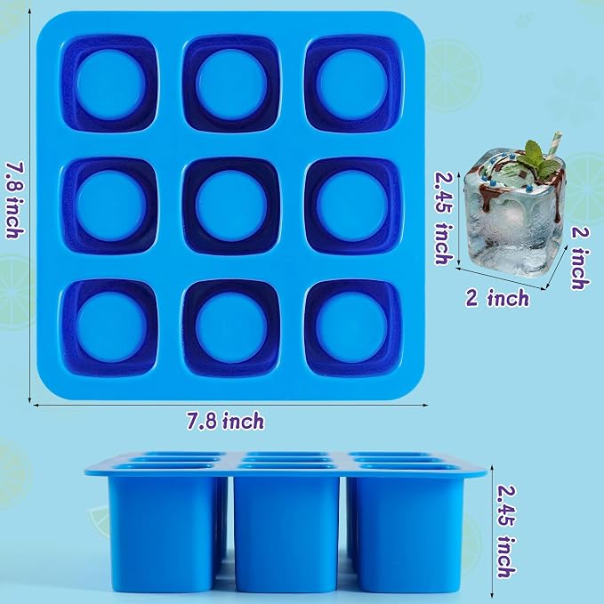 Molde de silicona para cubos de hielo 9 cavidades miniatura 3