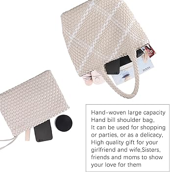Amazon.com: ZOSIVEB Woven Bag for Women Vegan Leather Tote Bag