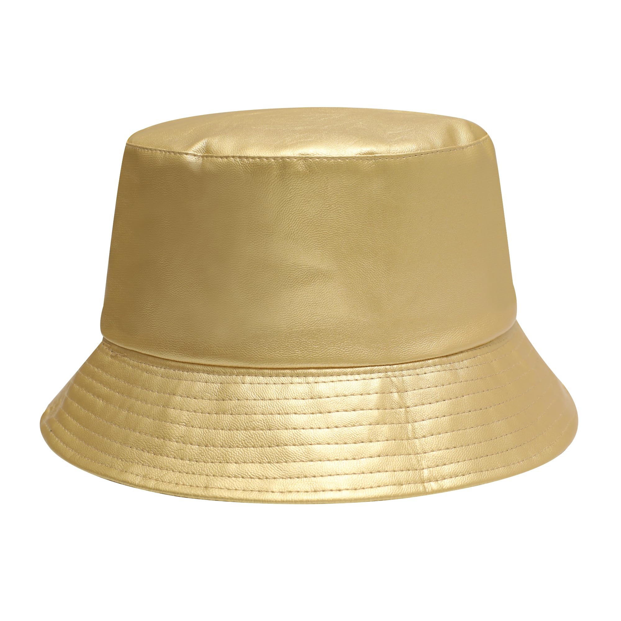 ZLYC Unisex Fashion Bucket Hat PU-Leder Regenhut wasserdicht Fischerhüte