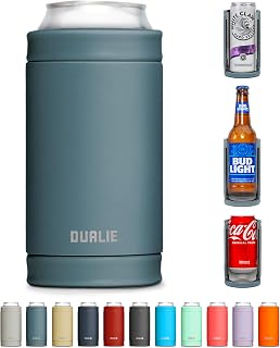 DUALIE 3 in 1 Insulated Can Cooler - 15+ Colors - Universal Size for 12 oz Cans, Slim Cans, and Bottles