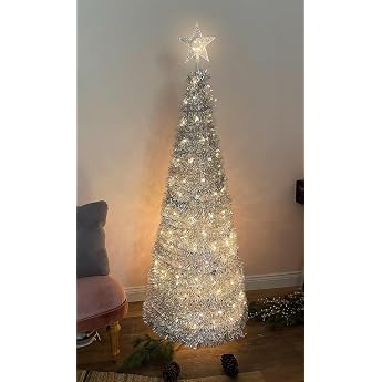 Spiral Christmas Tree 150cm LED - Artificial Christmas Tree with Star LED Christmas tree pop-up tree Christmas lighting artificial tree outdoor lighting star [Energy Class F]