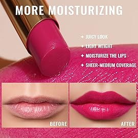 Oulac Moisturizing Shine Rose Pink Lipstick for Women, 2 in 1 Tinted Lip Balm for Winter, Hydrated Juicy and Glossy Lip Color for Dry, Cracked and Chapped Lips, Vegan 2.2g/0.07oz (09)