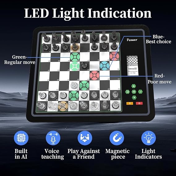 Electronic Chess Set, Computer Chess Game, Electronic Chess Set Game, Chess Sets Games Lovers, for Beginners Great Partner for Play and Practice