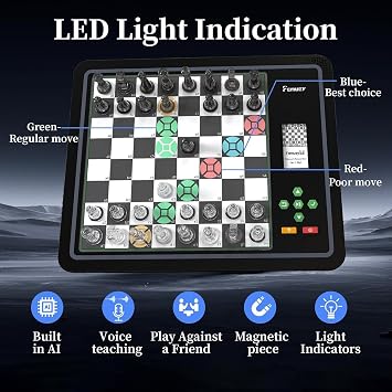 Electronic Chess Set, Computer Chess Game, Electronic Chess Set Game, Chess Sets Games Lovers, for Beginners Great Partner for Play and Practice