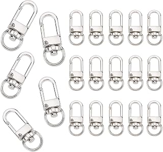 キーホルダー金具 キーホルダー パーツ 回転フック 360度回転 アクセサリー 修理 交換 パーツ DIY用 手芸用品 20個セット