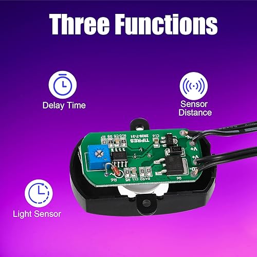 Miniatura 6 de Hortsun 3 piezas DC 5V-24V 5A PIR Sensor activado por movimiento interruptor de luz sensor de movimiento de ocupación con cable acoplador CC para