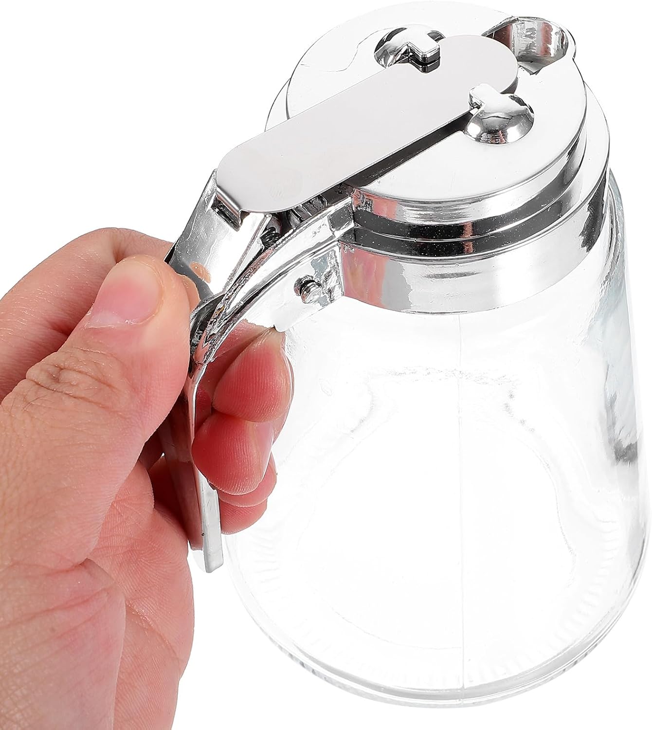 Beavorty 2pcs 300ml Glass Sugar and Coffee Creamer Dispenser Set, Leak-proof Sealed Syrup Pourer Bottle for Home Kitchen and Coffee Bar
