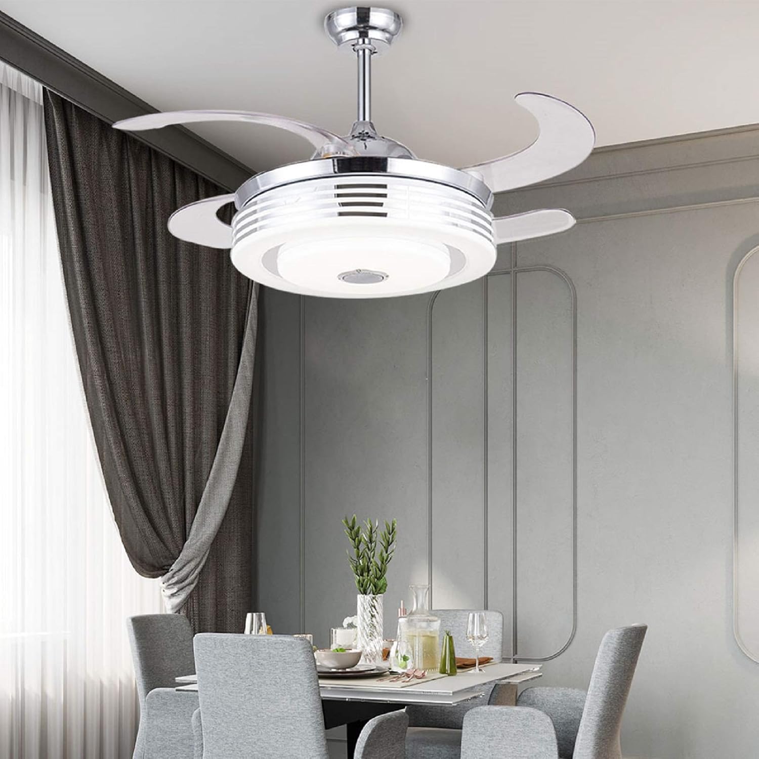 Discount 90% 42 inch Silent Ceiling Fan Light with Bluetooth Speaker Music Player, 3 Speed 3 Colors LED Chandelier Fan Remote Control Retractable Blade, Dimmable Decorative Pendant Lamp for Living Room Bedroom Discount 80% 42 inch Silent Ceiling Fan Light with Bluetooth Speaker Music Player, 3 Speed 3 Colors LED Chandelier Fan Remote Control Retractable Blade, Dimmable Decorative Pendant Lamp for Living Room Bedroom