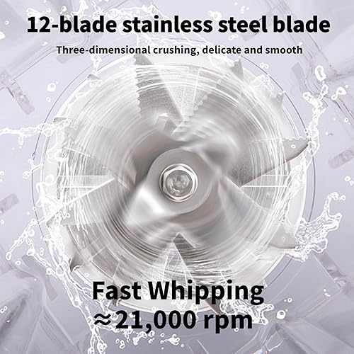 Miniatura 5 de Batidora portátil, mini exprimidor, exprimidor pequeño de 16.9 fl oz, 12 cuchillas, ideal para mezclar, conveniente, multifuncional, con pantalla
