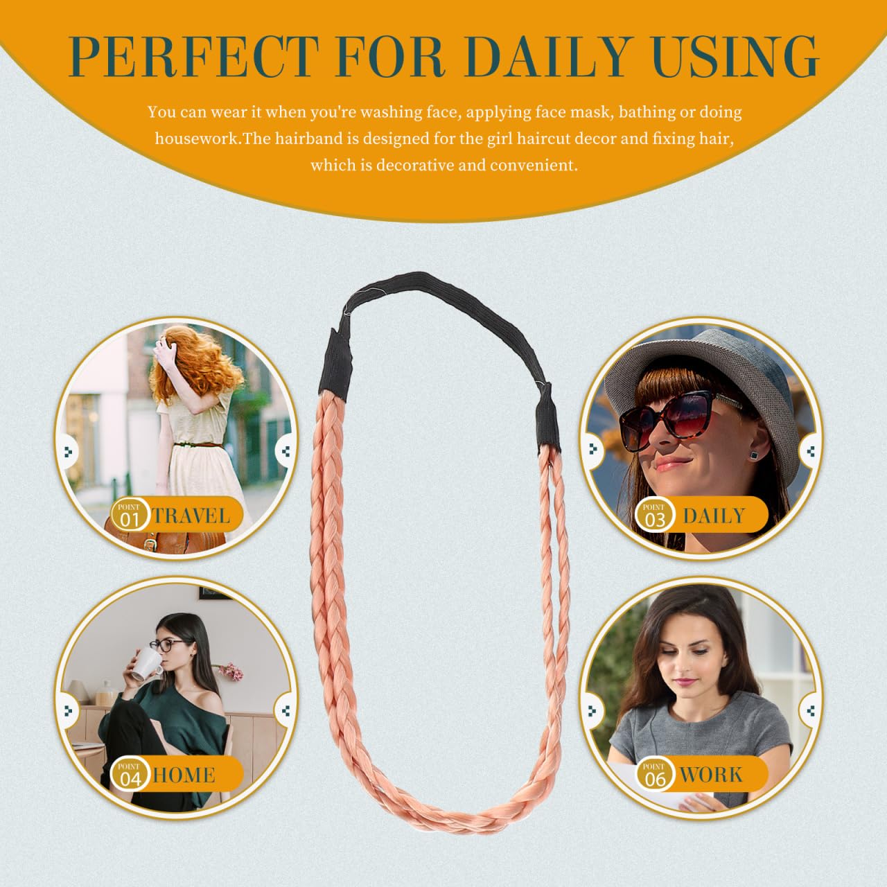 8pcs Fashionable Headband for Women Hair Accessories Wedding Hair Band Braid Headwear