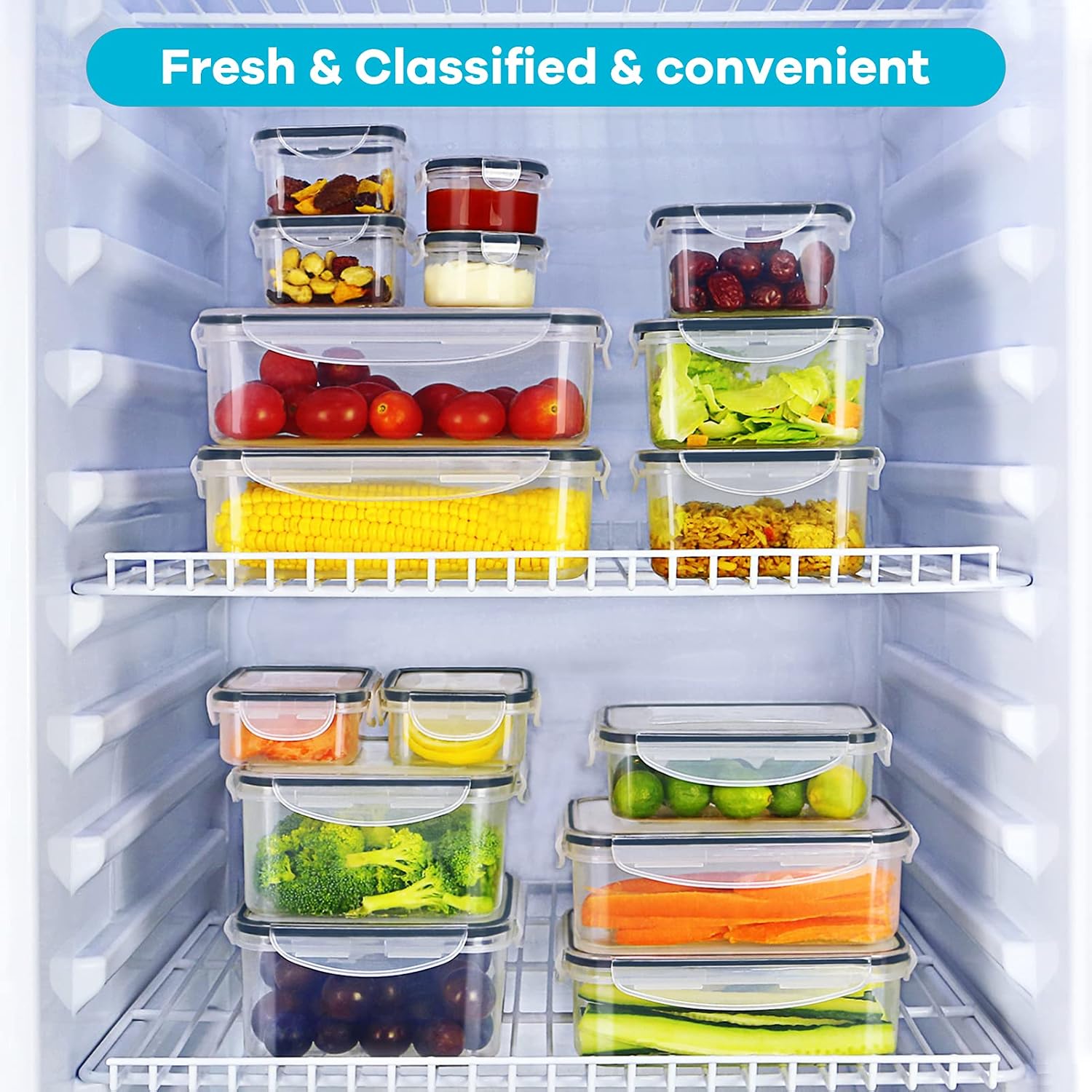 36 PCS Food Storage Containers Large, (18 Stackable Plastic Containers with 18 Lids) - 100% Airtight & BPA-Free & Microwave, Dishwasher Safe Food Storage with Chalkboard Labels & Marker…