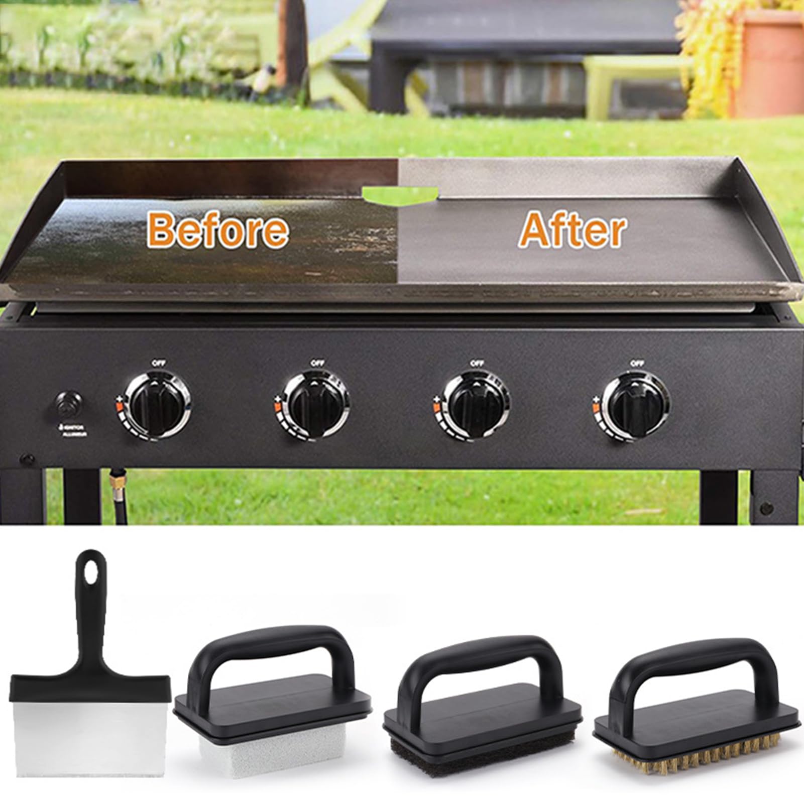 Kit de Limpieza para Parrillas Eliminador de Óxido para Planchas | Esponja Multis Portátil Resistentes al Calor p/ Utensilios de Cocina y Doméstico