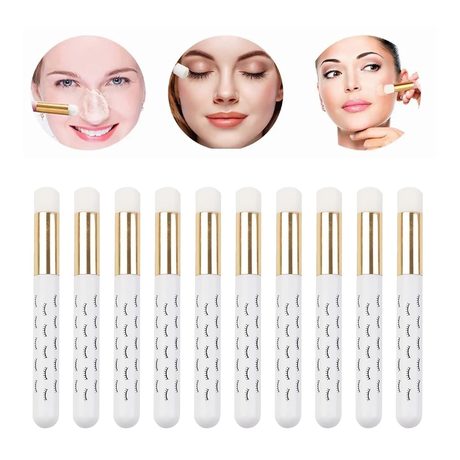 10 Pcs Nose Cleansing Brushes, Soft Fiber Hair Brushes for Deep Cleaning, Universal Crowd (White) image 3