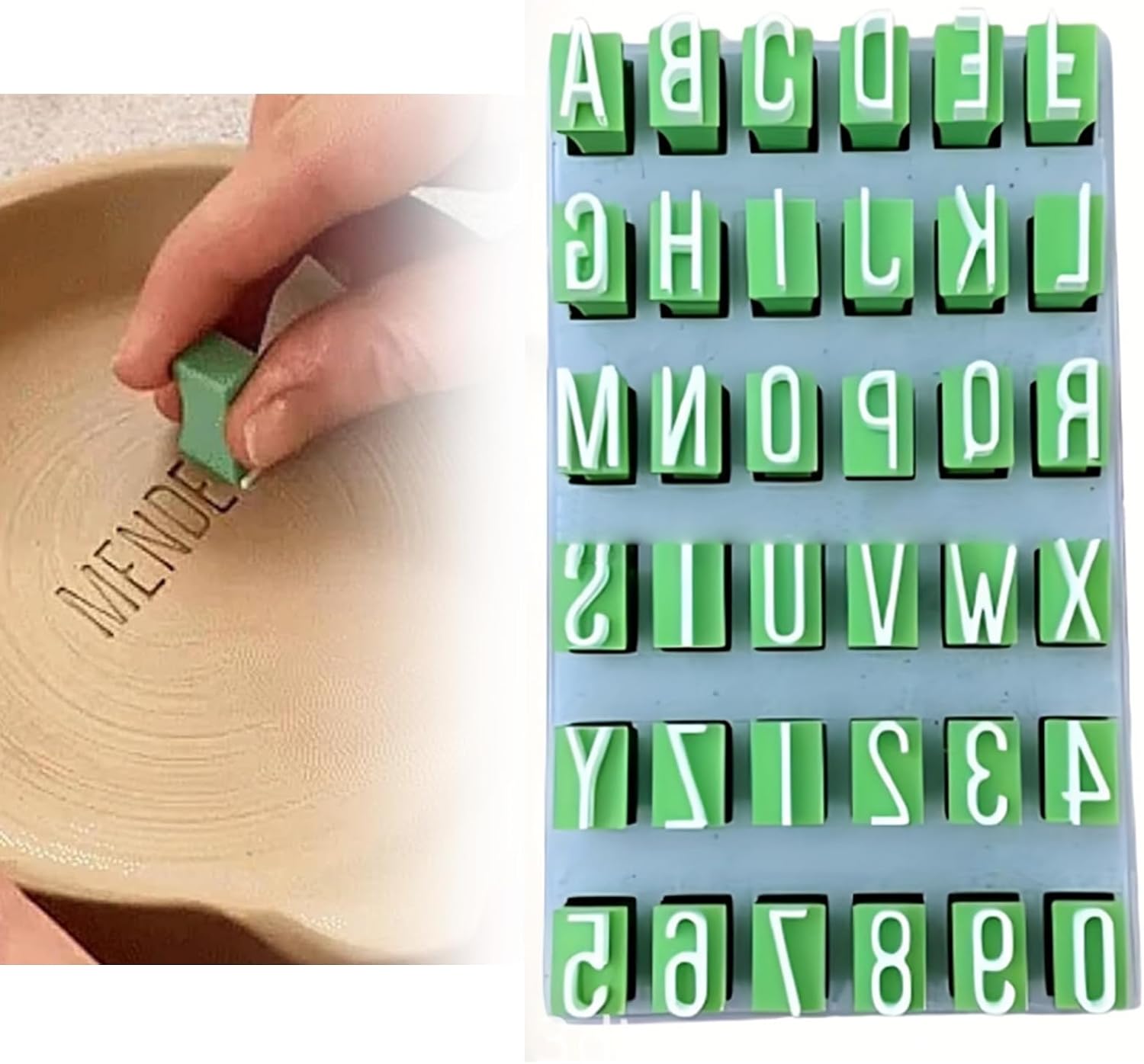 Letter Stamps for Clay, DIY Uppercase Alphabet & Numbers Stamps for Pottery Concrete Cookie