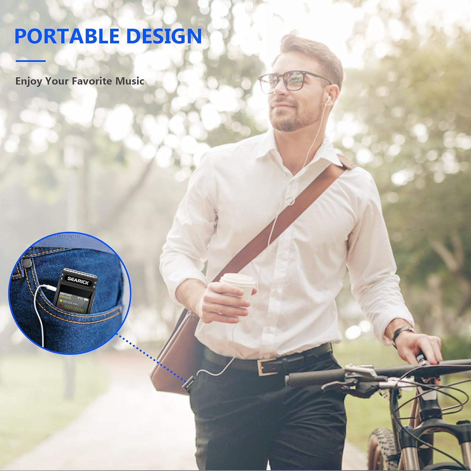 Voice Recorder, Searick 48GB 3343 Hours Portable Voice Activated Recorder with MP3 Player, USB Charge, Variable Speed and Password, Upgraded Mini Digital Tape Recorder for Lectures, Meetings : Electronics