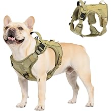 VavoPaw Heavy Duty Tactical Dog Harness for Small Dogs, No Pull Adjustable | Pet Harness Reflective Service Training Easy Control Pet Vest Military K9 Working Dog HarnessesArmy Yellow, S