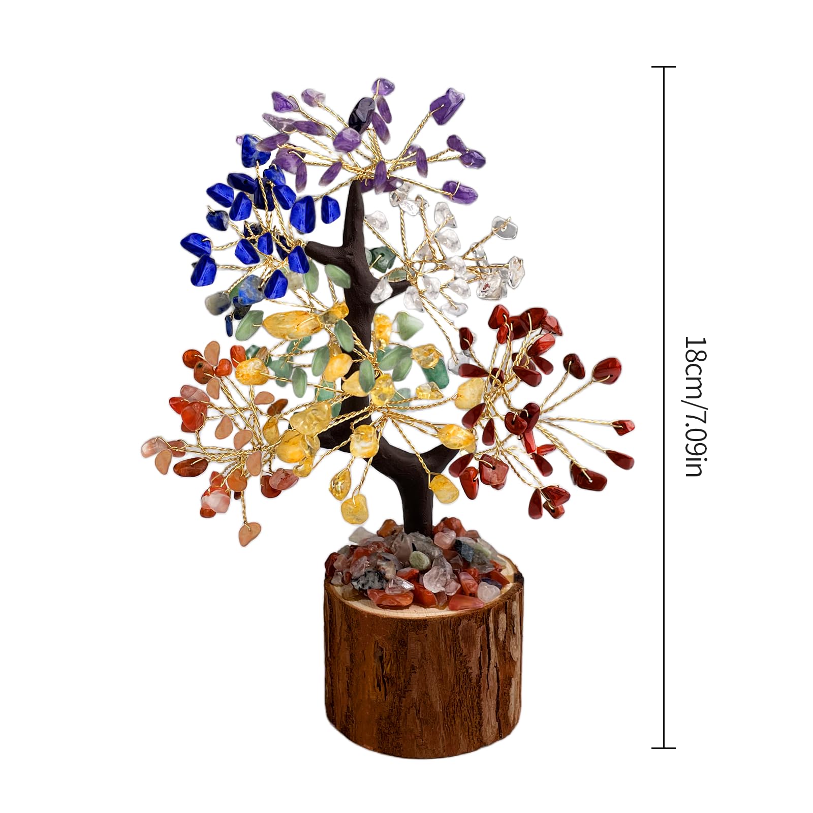 Árbol de la Vida de Cristal, árbol de Decoración de Cristal, Árbol De 7 Chakras Regalo, Decoración Feng Shui, Accesorios De Reiki, para Chakra Reiki Regalo, Decoración del Hogar