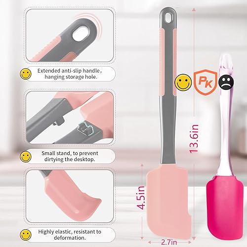 Miniatura 11 de Cepillo de silicona para untar pastelería, 2 cepillos de silicona extra largos para asar a la parrilla, cepillos resistentes al calor de 2 pulgadas