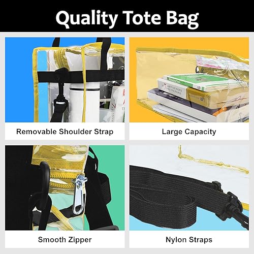 Miniatura 3 de emissary Bolsa transparente aprobada por el estadio Bolsa de asas transparente para mujeres, bolsas de plástico transparente con asas, bolsa de asas