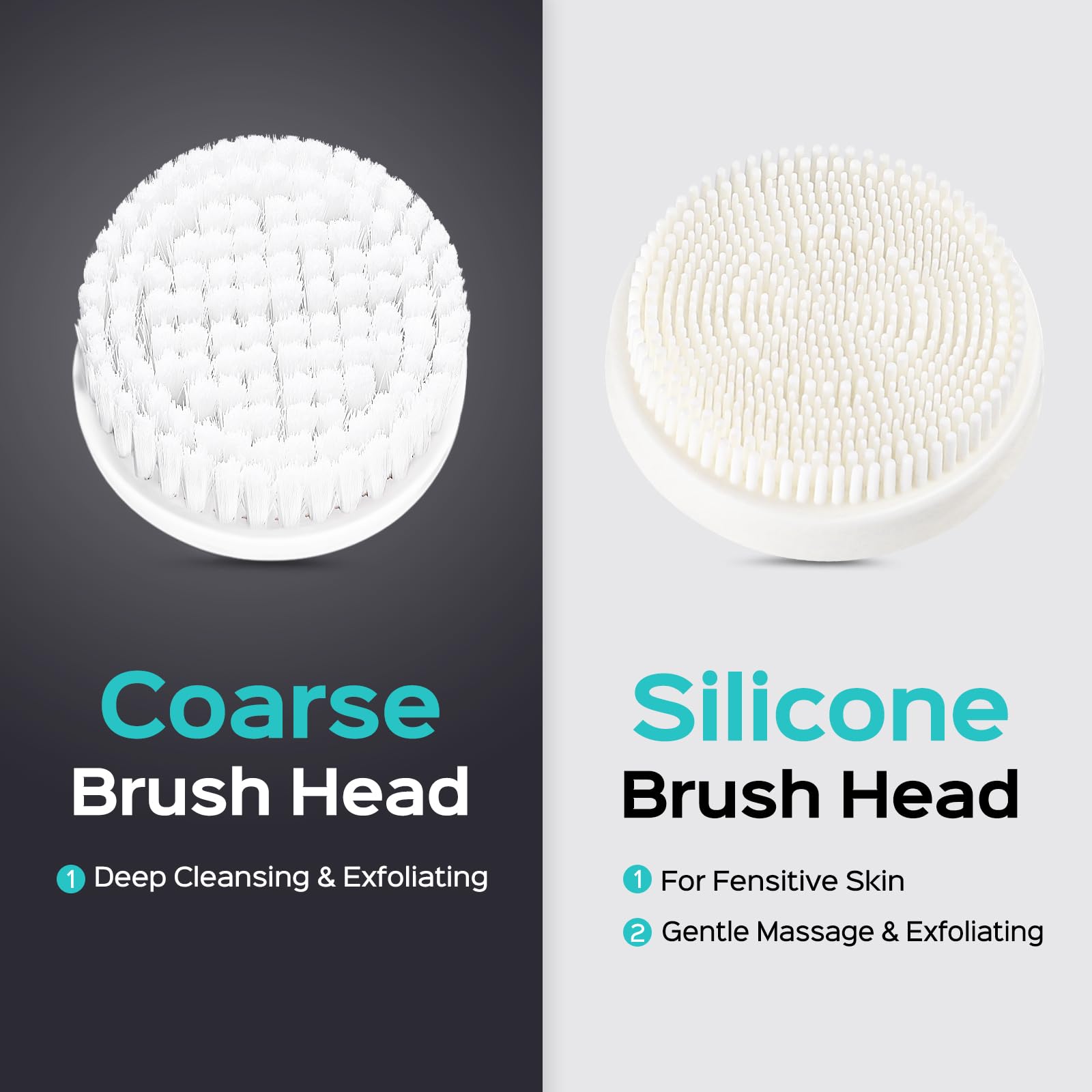 COSLUS Facial Cleansing Brush Face Scrubber, Standard Set, Light Grey view 9