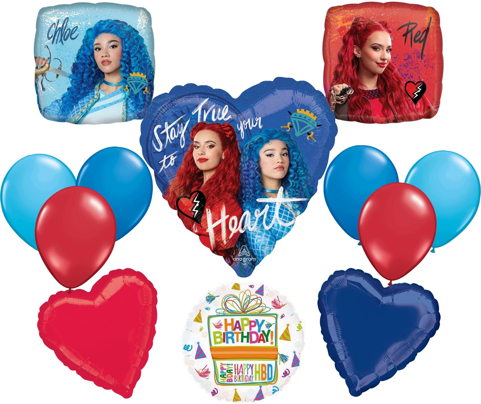 The Descendants 4 The Rise of Red Birthday Party Supplies Balloon Bouquet Decorations