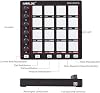MIDI Controller Beat Maker Machine 6 Assignable Knobs Note Repeat Full Level Buttons and Production Software Portable Mini MIDI Controller Pad USB for Beginner Music Production,MIDI Pad, Black