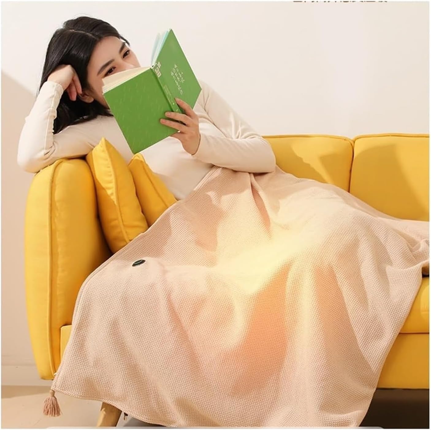 Portable Heated Electric Blanket,Heated Throw Blanket Shawl Wrap Poncho Electric Heating Pad for Car Office Home Travel,Camping,Bed - Winter Gifts for Women,.(Pink)