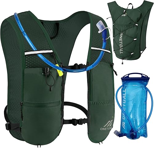 Chaleco para correr para mujeres y hombres, mochila ligera de hidratación de 5.29 oz con bolsa de agua a prueba de fugas de 2 L, paquete de 6 L para