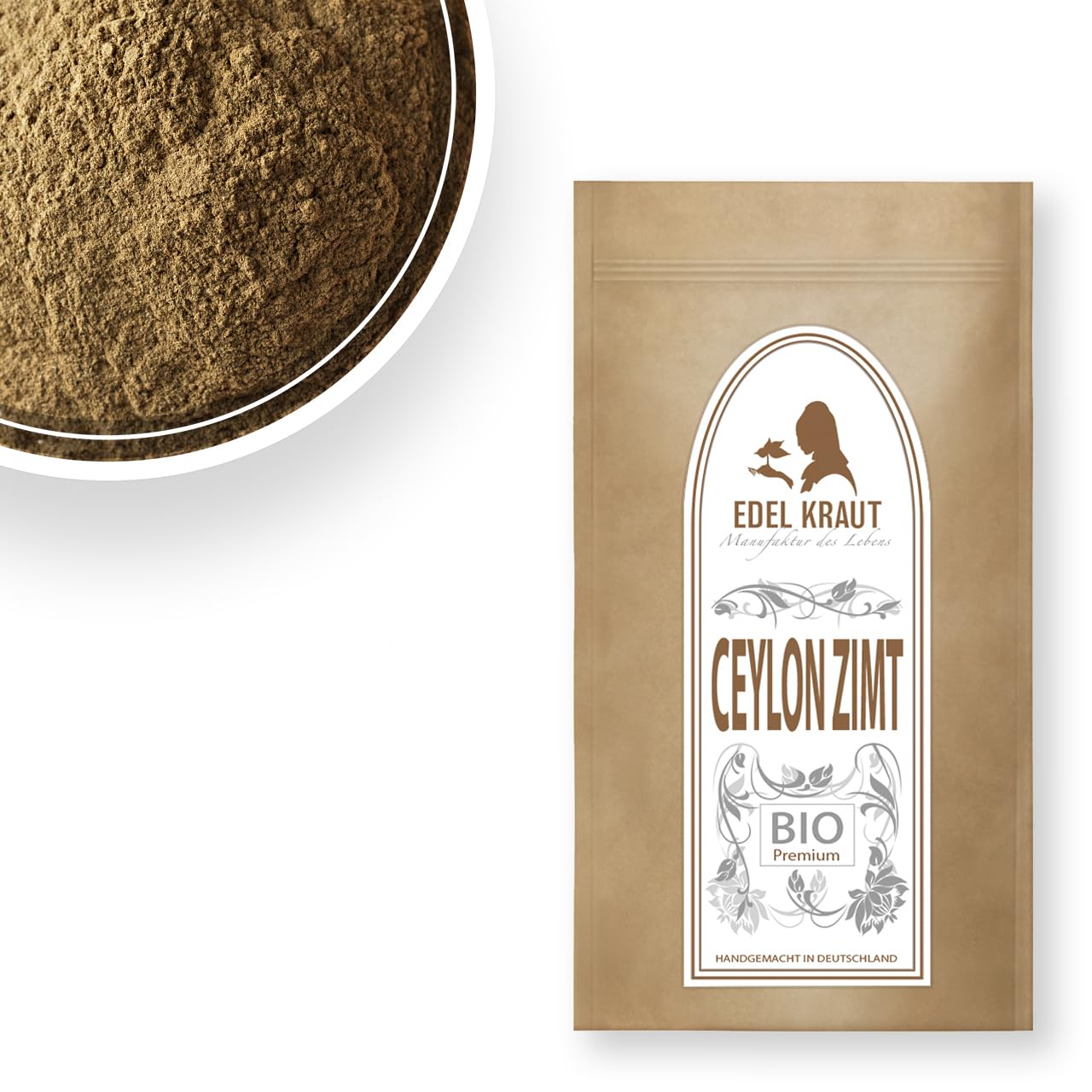 Ceylon Zimt BIO gemahlen - 1000g | EDEL KRAUT | 100% reiner BIO Ceylon Zimt - 1kg BIO Zimt Ceylon frei von jeglichen Zusatzstoffen