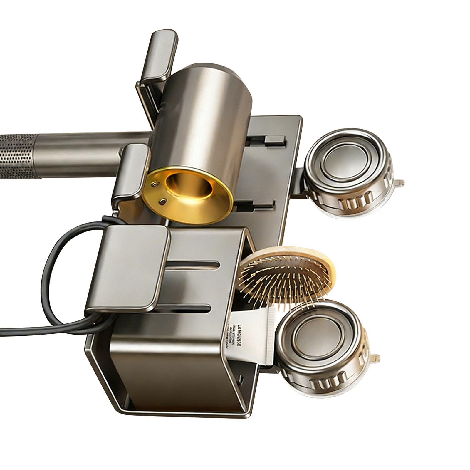 Oxxggkao Dark Grey Hair Dryer Holder Wall Dryer Straightener Stand Hairdryer Organizers Box Toilet Blower Shelf Bathroom Accessories Hair Holder Wall
