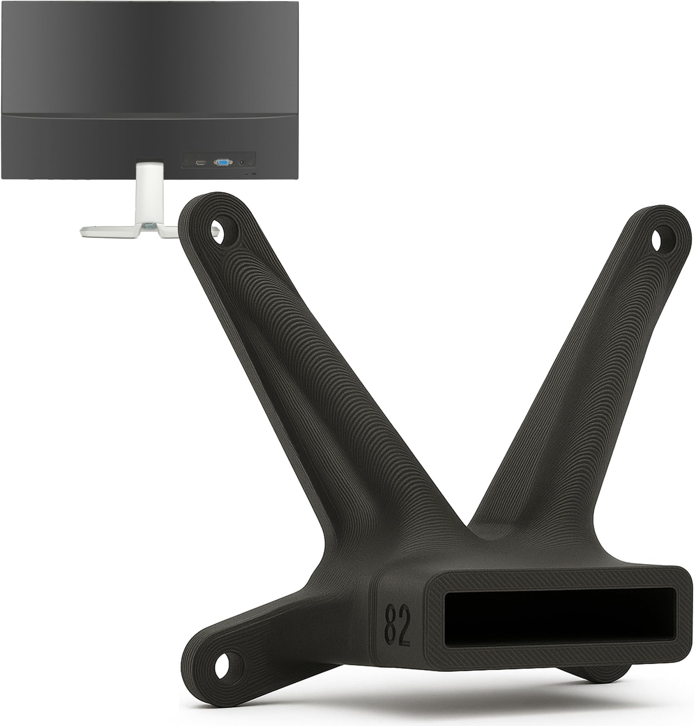 3IDEE VESA adapter compatible with HP monitor (22f, 22es, 22ea, 24f, 24fh, 24fw, 24es, 24er, 24ea, 27f, 27fh, 27fw, 27es, 27er, 27ea) - including screw set - 75x75 mm (Black) - 1-Pack