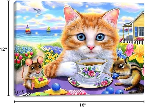 Miniatura 48 de alottagifts Cardinals Birdhouse - Lienzo decorativo iluminado para pared, 16 x 12 pulgadas con temporizador, diseño de lienzo LED para pared, obra