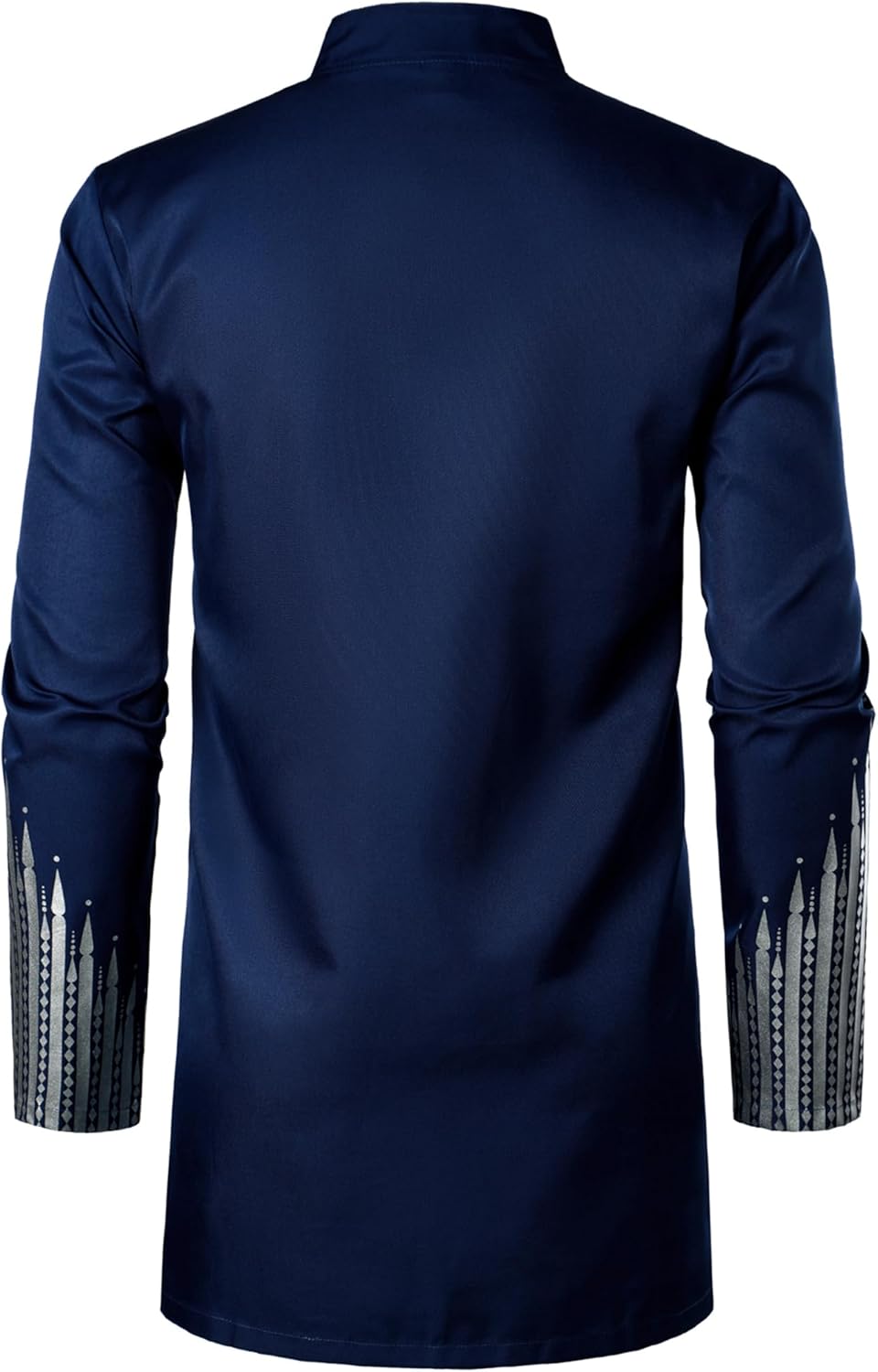 LucMatton Men's African Attire 2 Piece Set Gold Foil Print Button Up Long Sleeve Shirt and Pants Suit Dashiki Outfit - Image 4