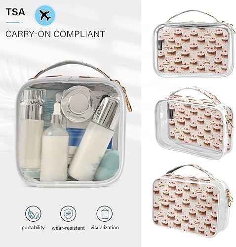 Miniatura 5 de Kawaii Cake Clear Toiletry Bag for Traveling,2 Pack Makeup Cosmetic Bag with Zipper,Travel Bag for Toiletries,Travel Essentials 21214801