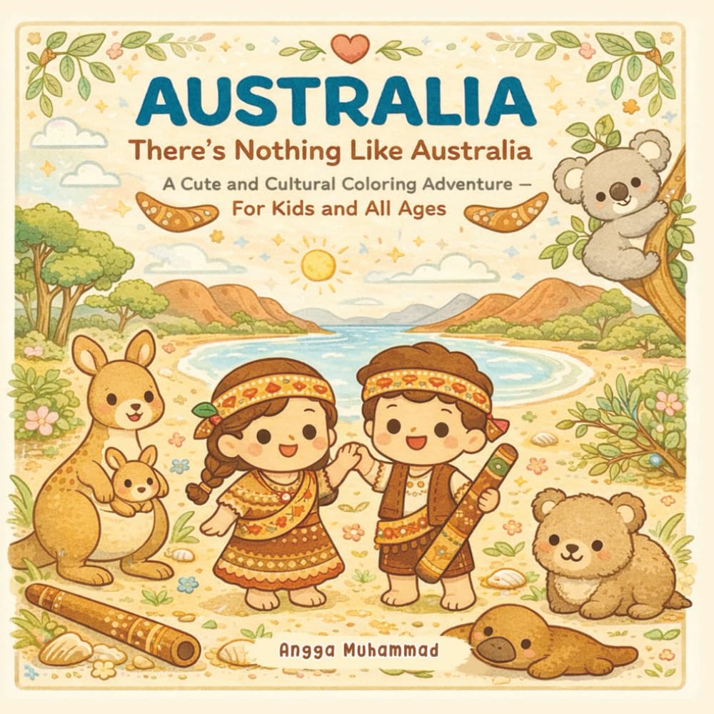 AUSTRALIA — There’s Nothing Like Australia: A Cute and Cultural Coloring Adventure Through Outback Landscapes, Indigenous Art-Inspired Patterns, ... and Natural Wonders — For Kids and All Ages