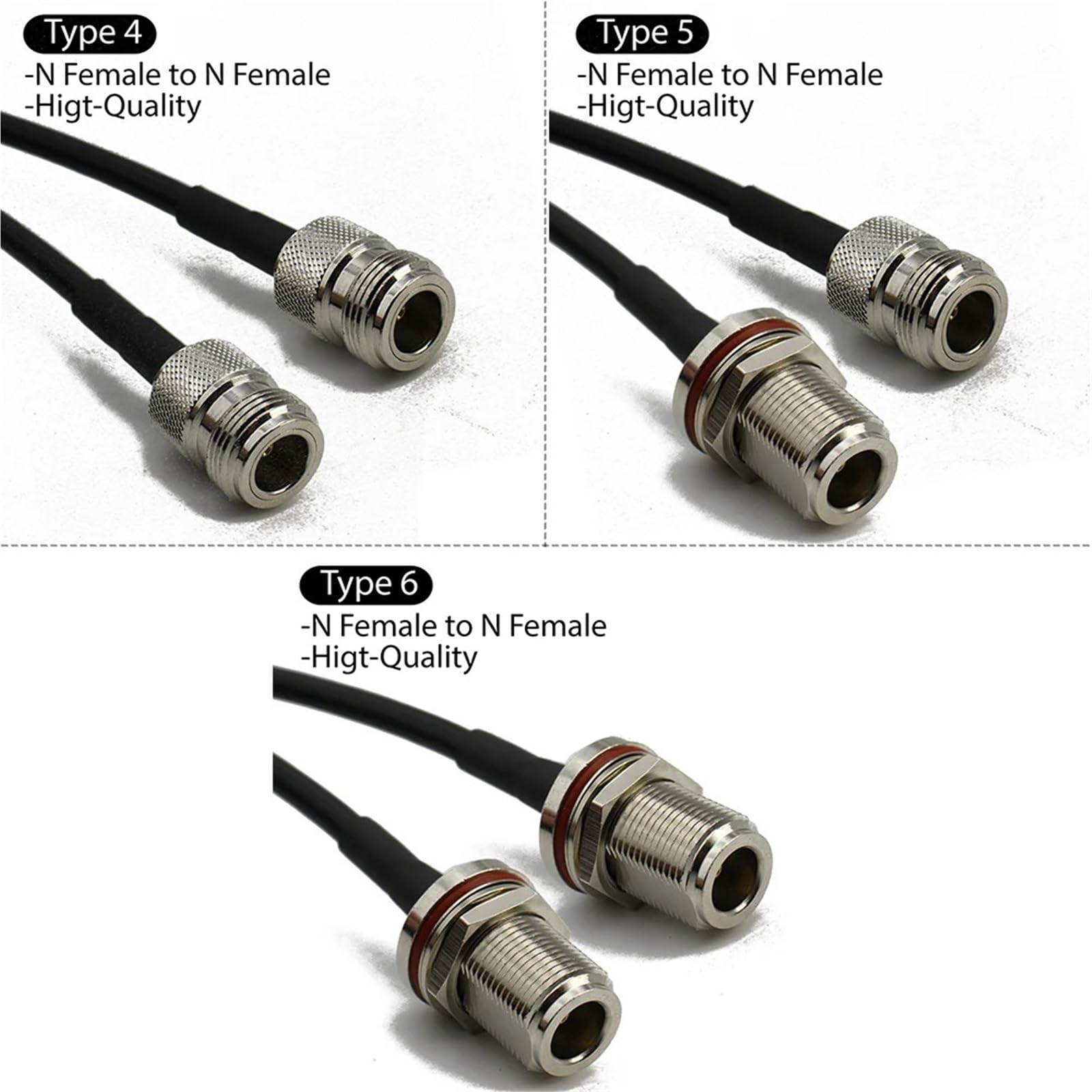 RG58 L16 N Mâle Femelle Prises Prises Prise de tir Câble Coaxial Câbles Coaxiaux Cavalier Sertissage 1 Pcs (Type 4.20CM)