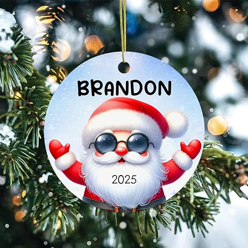 Vista 22 de BigTees Adorno de dinosaurio de Navidad 2023, adornos de Navidad personalizados, adornos de nombre de dinosaurio personalizados, decoración