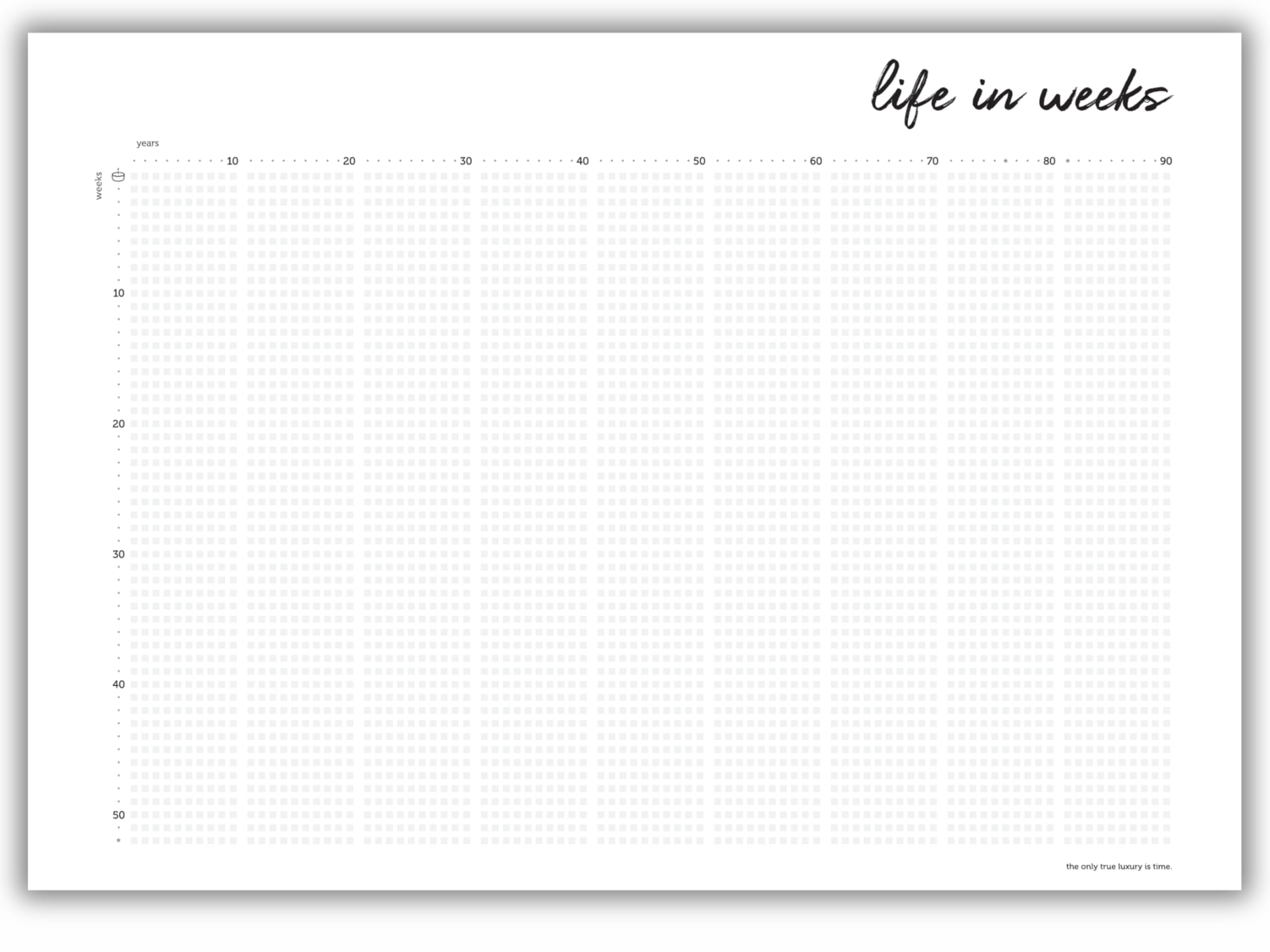 Amazon.com: Life in Weeks Calendar, 18" L x 24" W - A Powerful Way to  Practice Mindfulness Each Week : Office Products