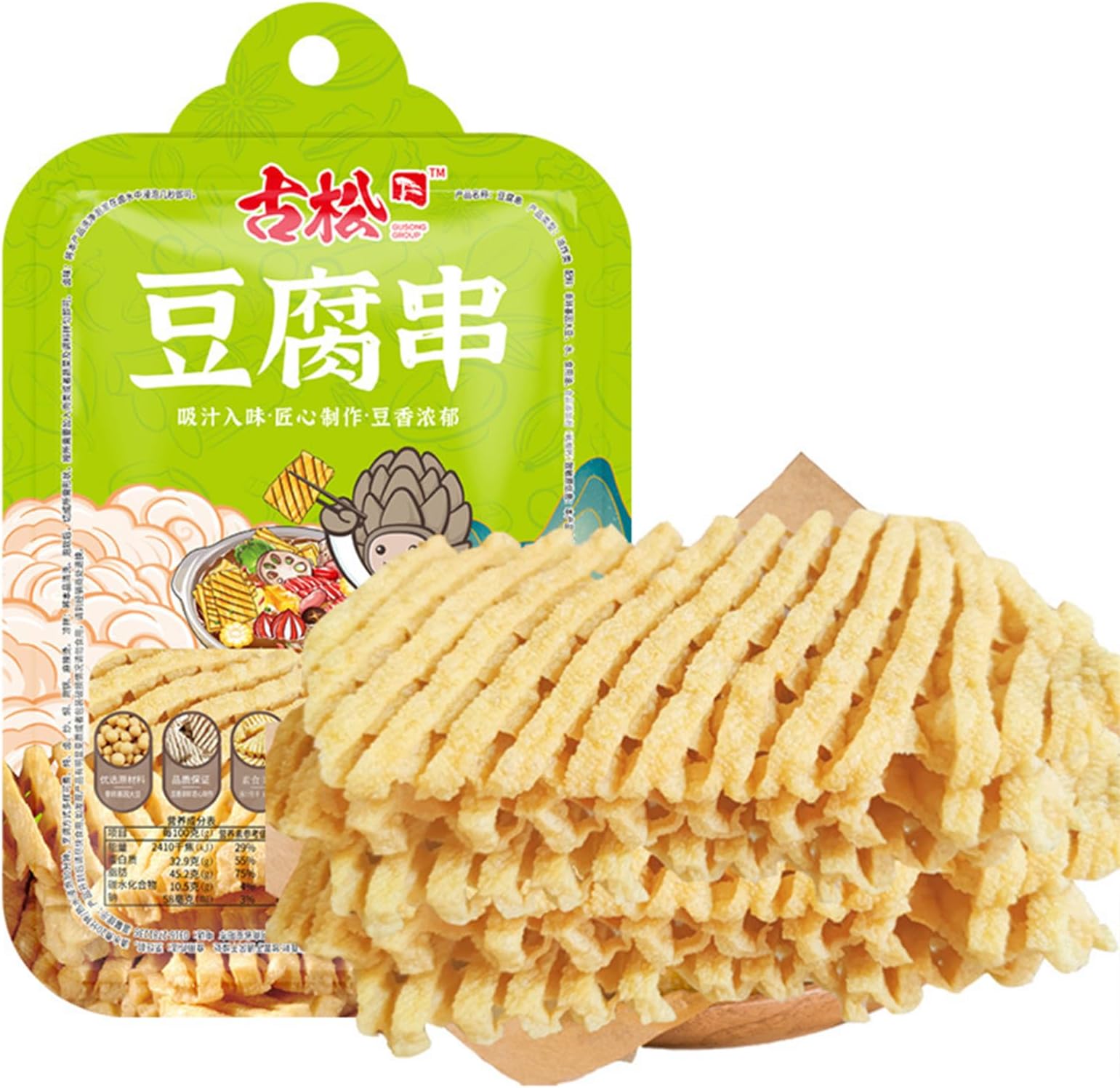 Tofu Skin Dried Beancurd Sticks - Baked Tofu Skewers Fried Bean Curd Skewers 100 G 3.5 Oz for Marmite Cheese Stir-Frying Stewing Boiling Soup