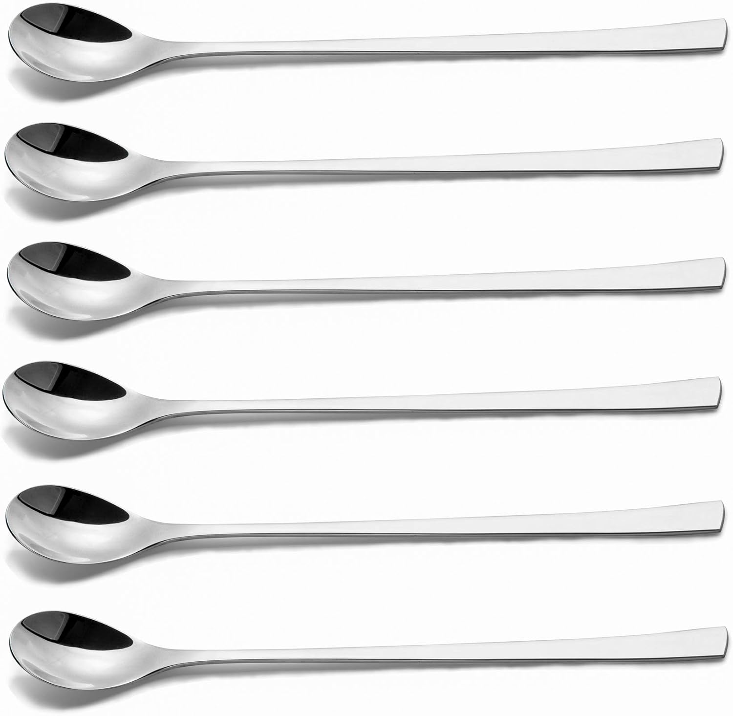 IMEEA 9 inch Mixing Stirring Spoon for Iced Tea Coffee Ice Cream Cocktail Bar 18/10 Stainless Steel Long handle, Set of 6