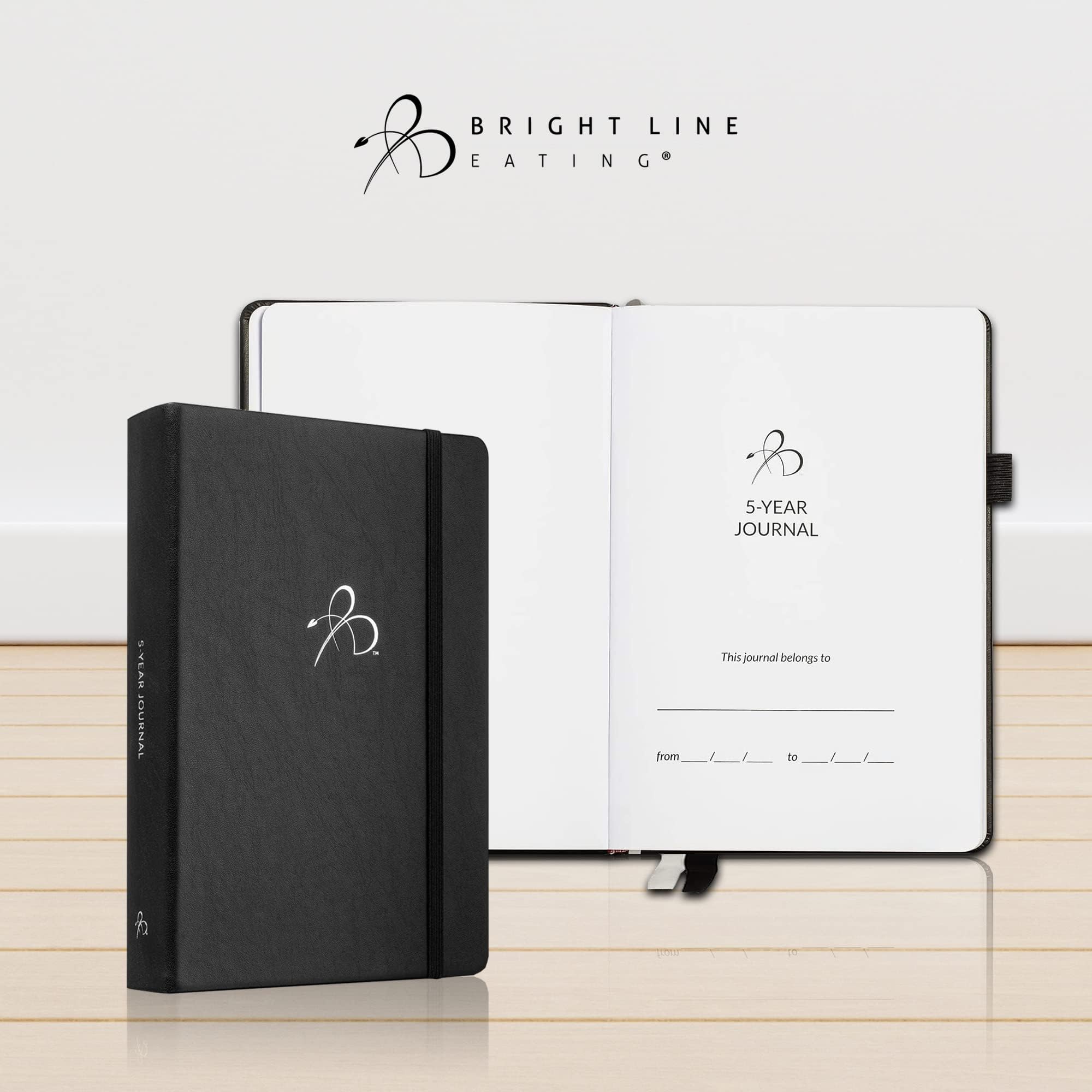 Bright Line Eating Diario de 5 años, diario de cuero vegano con entradas diarias, diario de recuerdos de bayas para mujeres y hombres, diario de 5 años para rastrear recuerdos, ideas, devociones y